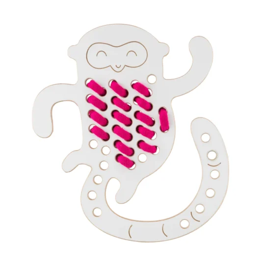 Milin houten lacing toy monkey
