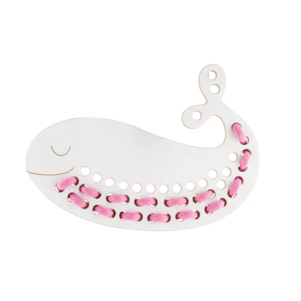 Milin houten lacing toy whale
